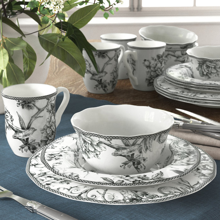 Edmund Porcelain China Dinnerware Set of 16 & Reviews Birch Lane